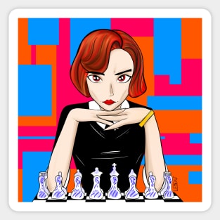 chess champion beth harmon Sticker